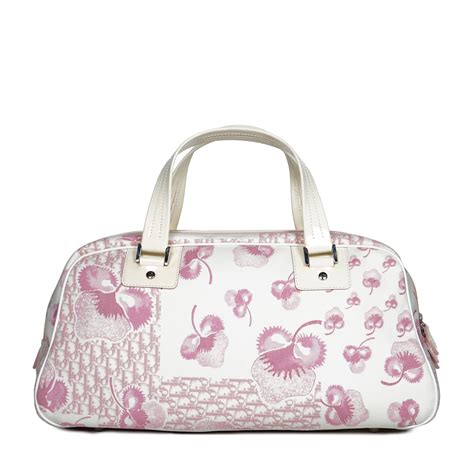 christian dior pink flower polochon handbag|Dior carryall tote.